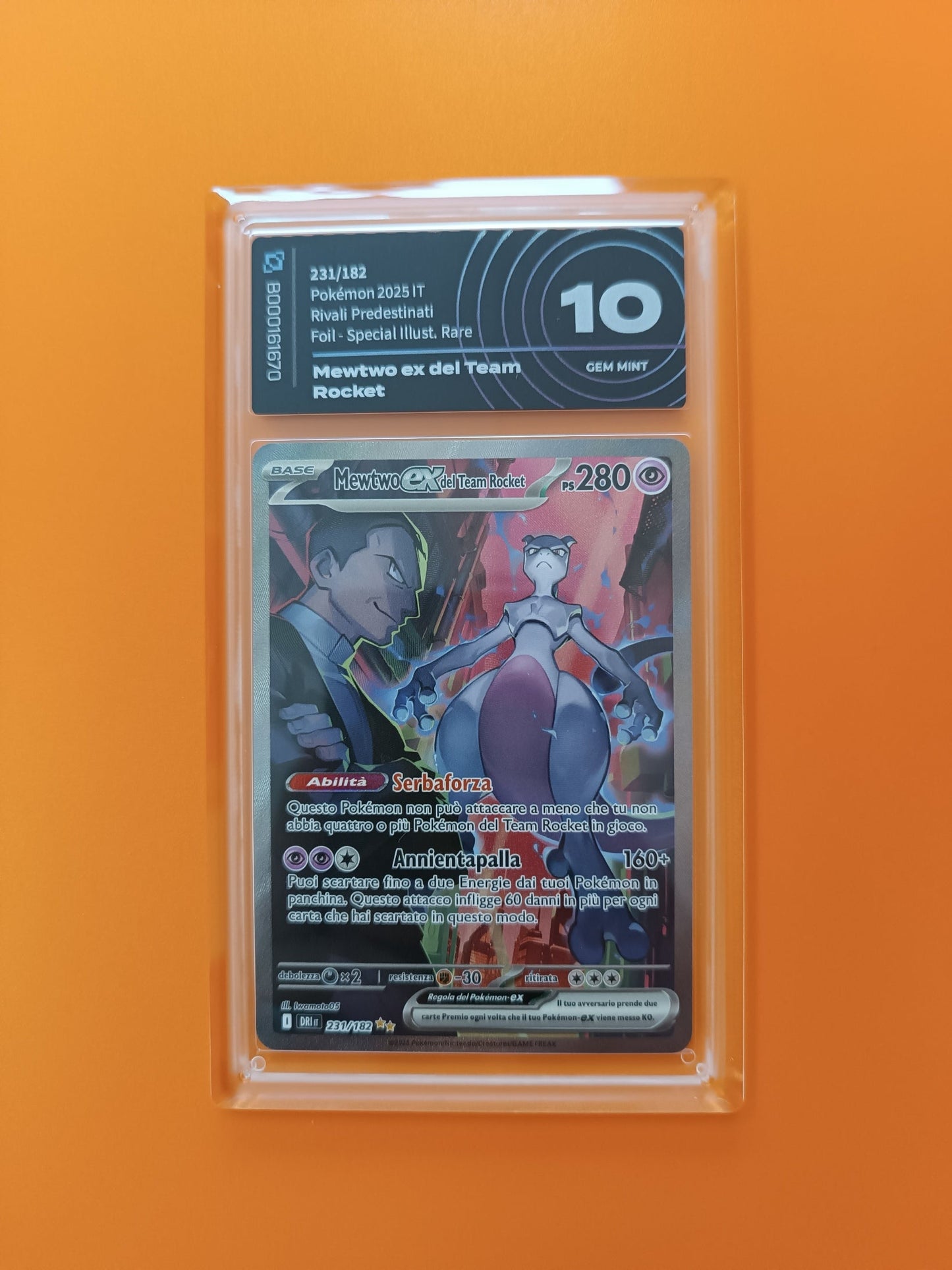 Carta gradata Aigrading 10 Mewtwo del team rocket