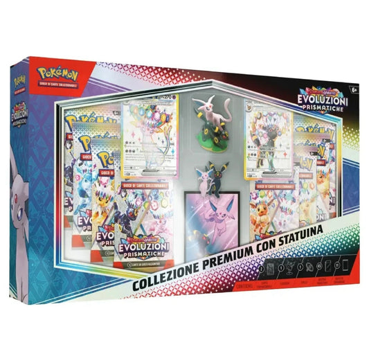 Collezione Premium Evoluzioni Prismatiche con Statuina Espeon e Umbreon ITA